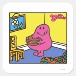 Mr. Greedy Living Room Eating Square Sticker