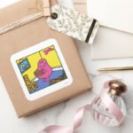 Mr. Greedy Living Room Eating Square Sticker