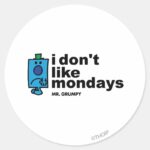 Mr. Grumpy Does Not Like Monday Classic Round Sticker