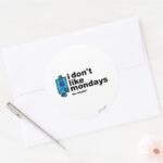 Mr. Grumpy Does Not Like Monday Classic Round Sticker