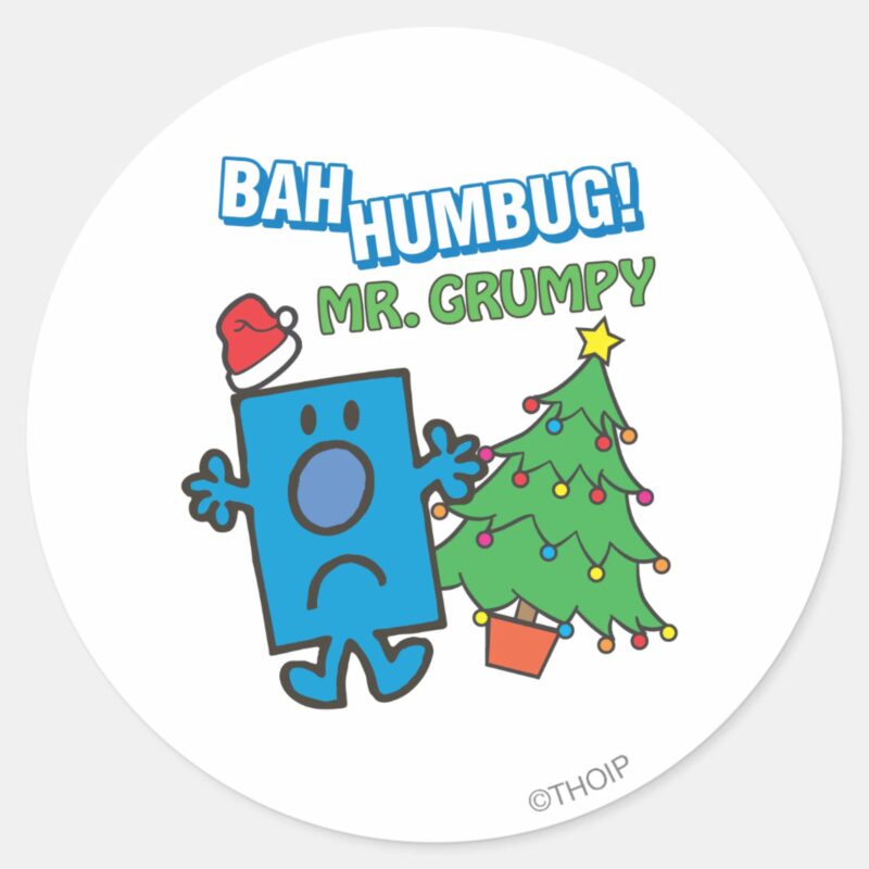 Mr. Grumpy Bah Humbug Classic Round Sticker Mr. Grumpy Bah Humbug Classic Round Sticker