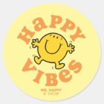 Mr. Happy Vibes Classic Round Sticker