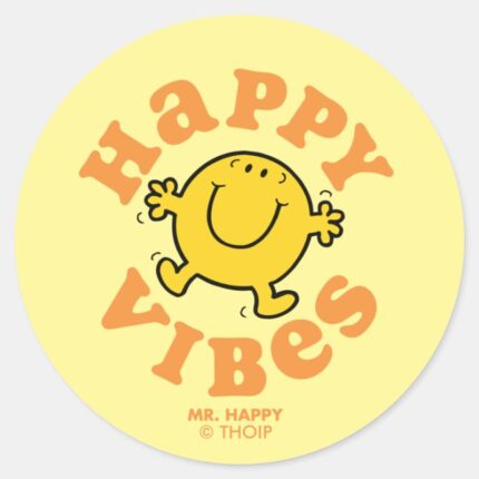Mr. Happy Vibes Classic Round Sticker