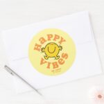 Mr. Happy Vibes Classic Round Sticker