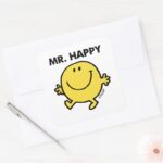 Mr. Happy Dancing Smiling Square Sticker