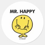 Mr. Happy Giant Smiley Face Classic Round Sticker