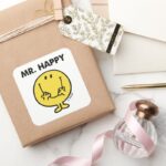 Mr. Happy Giant Smiley Face Square Sticker