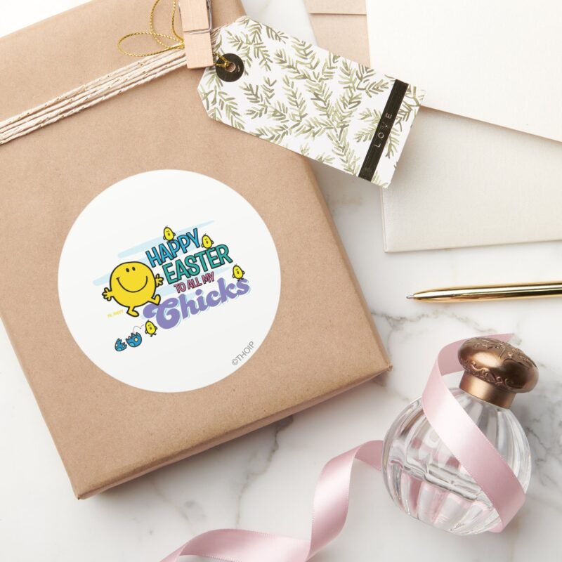 Mr. Happy Happy Easter To All My Chicks Classic Round Sticker