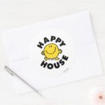 Mr. Happy Happy House Classic Round Sticker