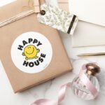 Mr. Happy Happy House Classic Round Sticker