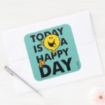 Mr. Happy Today Is A Happy Day Square Sticker