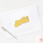 Mr. Happy Yellow Lettering Square Sticker