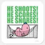 Mr. Lazy Napping In A Soccer Goal Square Sticker