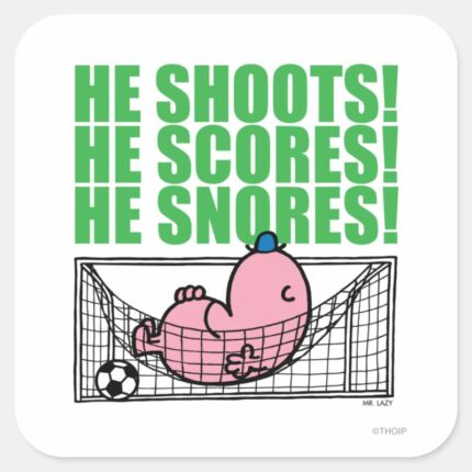 Mr. Lazy Napping In A Soccer Goal Square Sticker