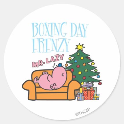 Mr. Lazy Resting On A Couch Classic Round Sticker