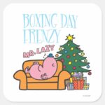 Mr. Lazy Resting On A Couch Square Sticker