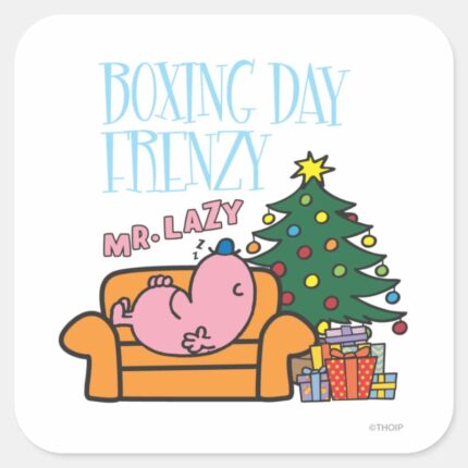 Mr. Lazy Resting On A Couch Square Sticker