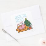 Mr. Lazy Resting On A Couch Square Sticker