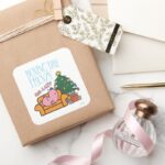 Mr. Lazy Resting On A Couch Square Sticker