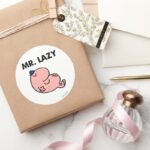 Mr. Lazy Snoozing Away Classic Round Sticker