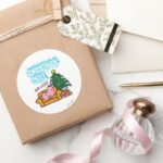 Mr. Lazys Christmas Chill Classic Round Sticker