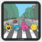 Mr. Men Abbey Road Walkers Square Sticker