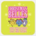 Mr. Men Little Miss Christmas Belles Square Sticker