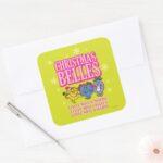 Mr. Men Little Miss Christmas Belles Square Sticker