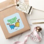 Mr. Men Little Miss Football Crazy Square Sticker