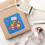 Mr. Men Little Miss Lets Go Vote Square Sticker