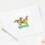 Mr. Men Little Miss Wags Square Sticker
