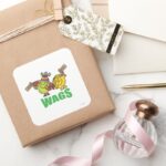 Mr. Men Little Miss Wags Square Sticker