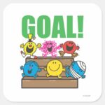 Mr. Men Soccer Fans Goal Square Sticker