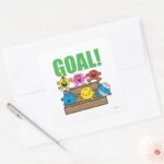 Mr. Men Soccer Fans Goal Square Sticker