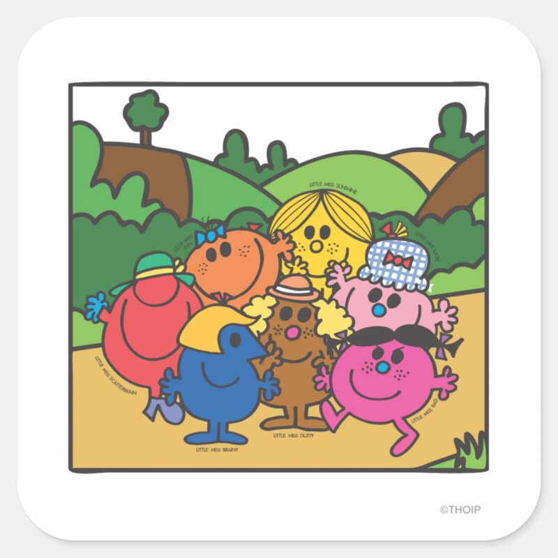 Mr. Men Little Miss Mothers Day Square Sticker Mr. Men Little Miss Mothers Day Square Sticker