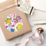 Mr. Men Little Miss UK Hearts Classic Round Sticker
