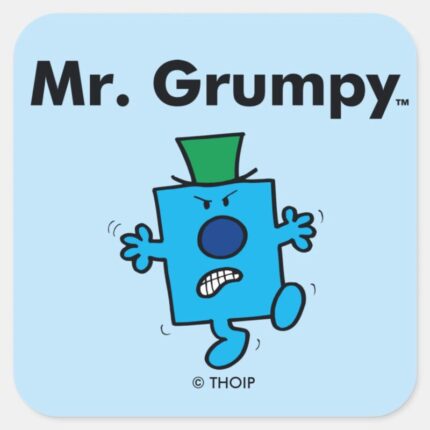 Mr. Men Mr. Grumpy Is A Grump Square Sticker