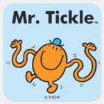 Mr. Men Mr. Tickle Will Tickle Square Sticker