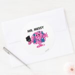Mr. Messy Holding A Paintbrush Classic Round Sticker