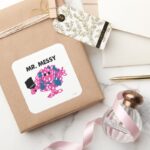 Mr. Messy Holding A Paintbrush Square Sticker