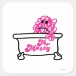 Mr. Messy Bathtub Logo Square Sticker