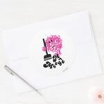 Mr. Messy Broom Name Classic Round Sticker