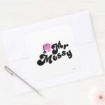 Mr. Messy Cleaning With Broom Square Sticker