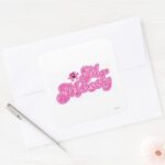 Mr. Messy Sparkling Pink Name Square Sticker