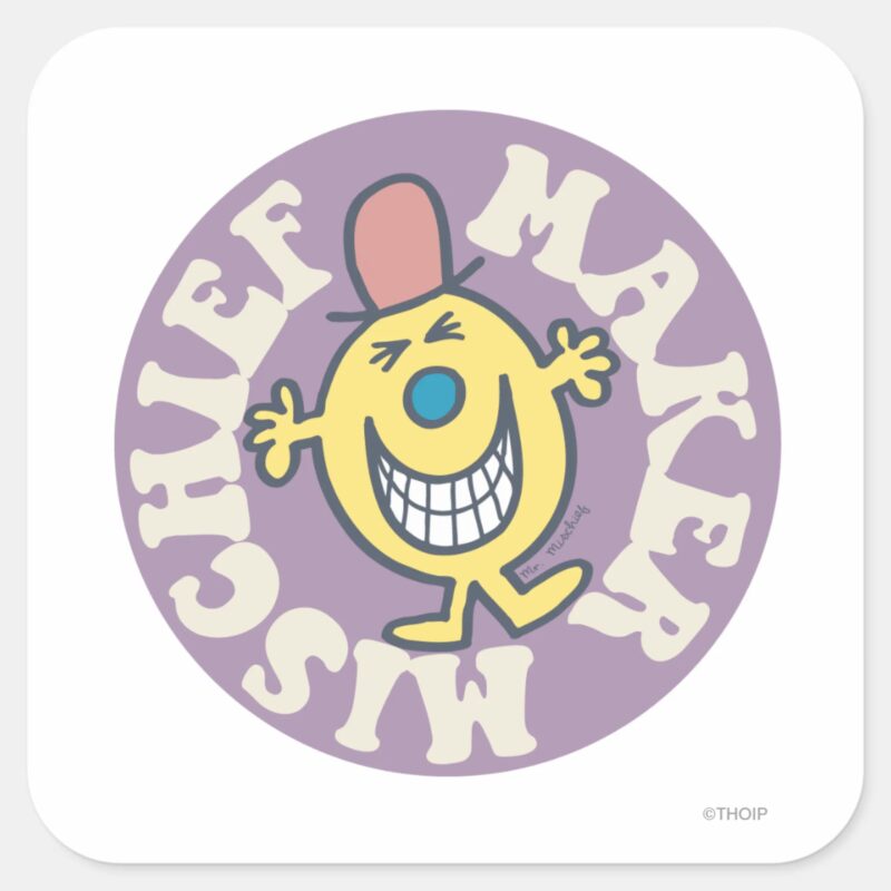 Mr. Mischief Mischief Maker Square Sticker Mr. Mischief Mischief Maker Square Sticker