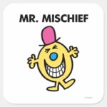 Mr. Mischief Smiling Gleefully Square Sticker