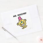 Mr. Mischief Smiling Gleefully Square Sticker