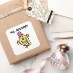 Mr. Mischief Smiling Gleefully Square Sticker
