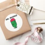 Mr. Muddle Walking Backwards Classic Round Sticker