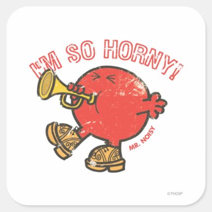 Mr. Noisy Tooting His Horn Square Sticker